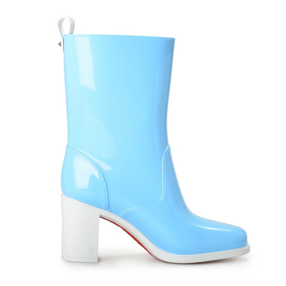 Christian Louboutin Women's "Version Splash" Heeled Rain Boots Shoes - Picture 4 of 8